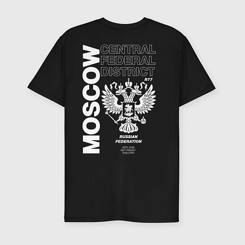 Мужская slim-футболка Москва EVLTN / Черный – фото 2