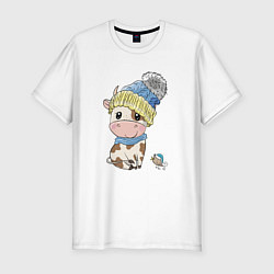 Футболка slim-fit Do not worry be happy!, цвет: белый