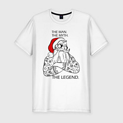 Футболка slim-fit Hipsters Santa, цвет: белый