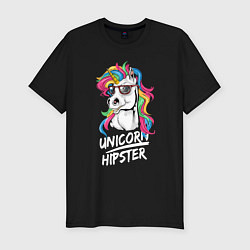 Мужская slim-футболка Unicorn hipster