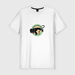 Мужская slim-футболка Черная пантера