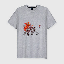 Мужская slim-футболка Огненный лев