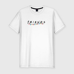 Футболка slim-fit Friends Лого с гирляндой, цвет: белый