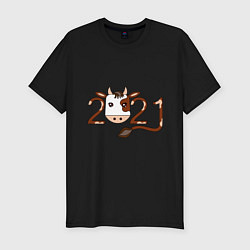 Мужская slim-футболка Бык 2021