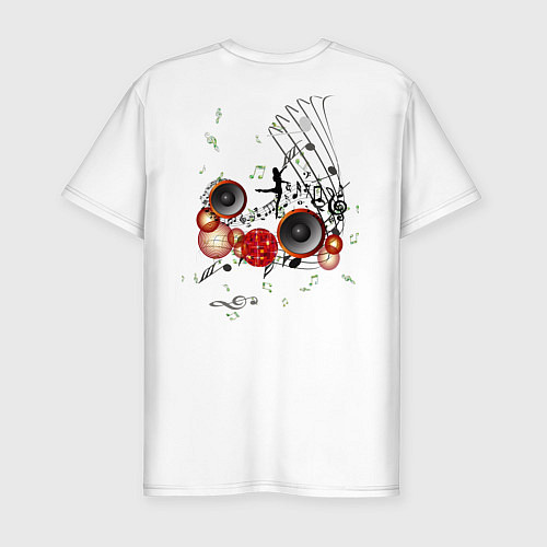 Мужская slim-футболка Музыка / Белый – фото 2