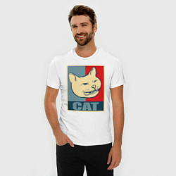 Футболка slim-fit Laugthing cat, цвет: белый — фото 2