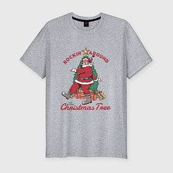 Мужская slim-футболка Rockin Santa
