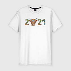 Мужская slim-футболка Год быка 2021