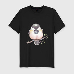 Мужская slim-футболка Милый пухлый птенчик