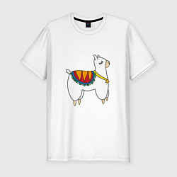 Мужская slim-футболка Лама