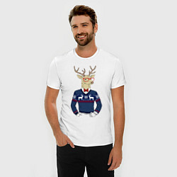 Футболка slim-fit Hipster Deer, цвет: белый — фото 2