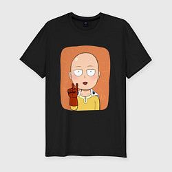 Футболка slim-fit Сайтама One Punch Man, цвет: черный