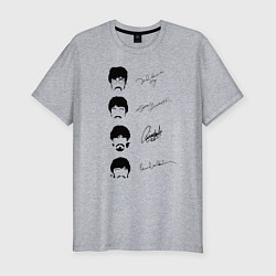 Футболка slim-fit The Beatles автографы, цвет: меланж