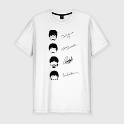 Футболка slim-fit The Beatles автографы, цвет: белый