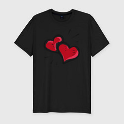 Футболка slim-fit Hearts, цвет: черный