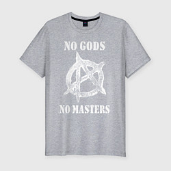 Мужская slim-футболка NO GODS NO MASTERS