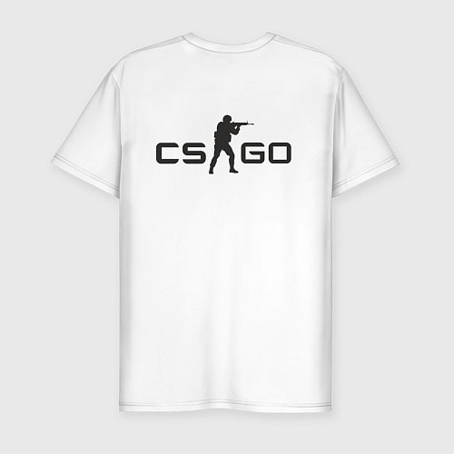 Мужская slim-футболка CS GO спина Z / Белый – фото 2