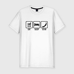 Мужская slim-футболка EAT SLEEP CS GO Z