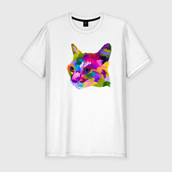 Футболка slim-fit Pop Cat, цвет: белый