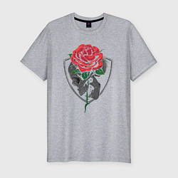 Футболка slim-fit Skull&Rose, цвет: меланж