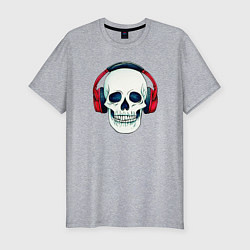 Мужская slim-футболка Skull Music