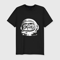 Мужская slim-футболка Кот космонавт