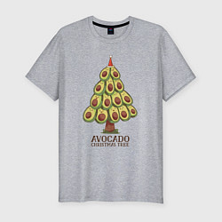 Мужская slim-футболка Avocado Christmas Tree