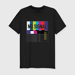 Мужская slim-футболка Vaporwave No Signal TV