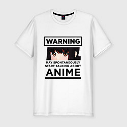 Мужская slim-футболка Warning ANIME