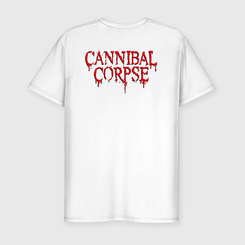 Мужская slim-футболка Cannibal Corpse Труп Каннибала спина Z / Белый – фото 2