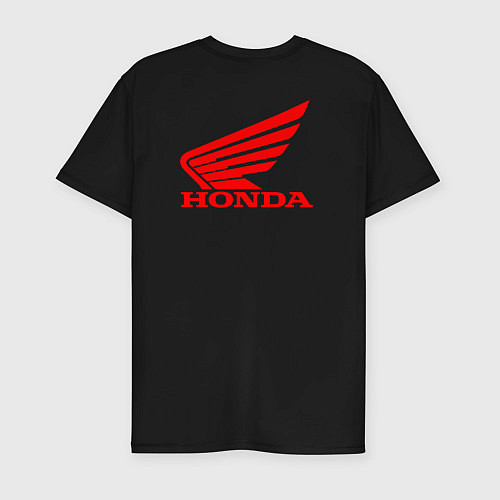Мужская slim-футболка Honda Мото Лого Z / Черный – фото 2