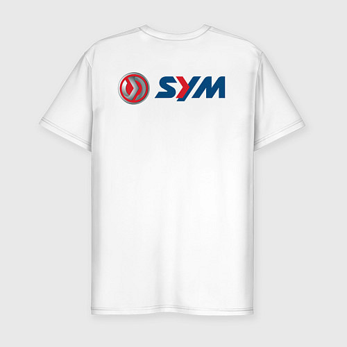 Мужская slim-футболка Sym Мото Лого спина Z / Белый – фото 2