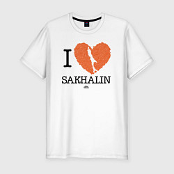 Футболка slim-fit I love Sakhalin, цвет: белый