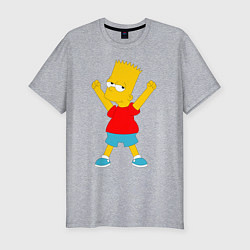 Мужская slim-футболка Барт Симпсон