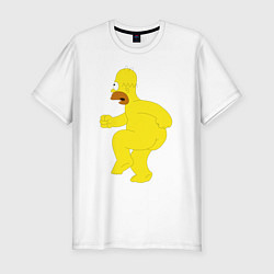 Мужская slim-футболка Голый Гомер Симпсон