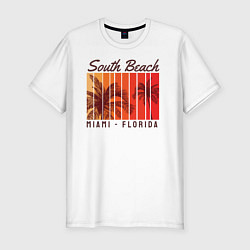 Мужская slim-футболка Майами - Флорида