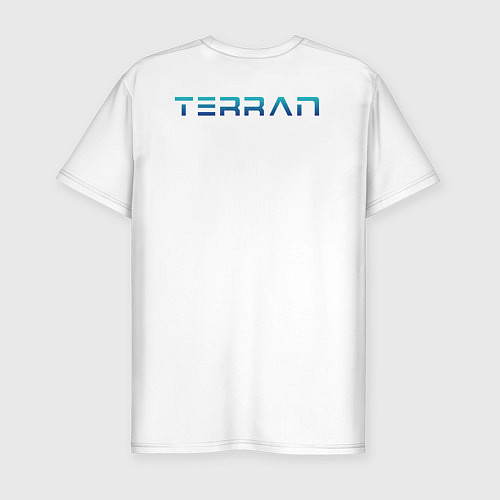 Мужская slim-футболка Terran logo Blue / Белый – фото 2