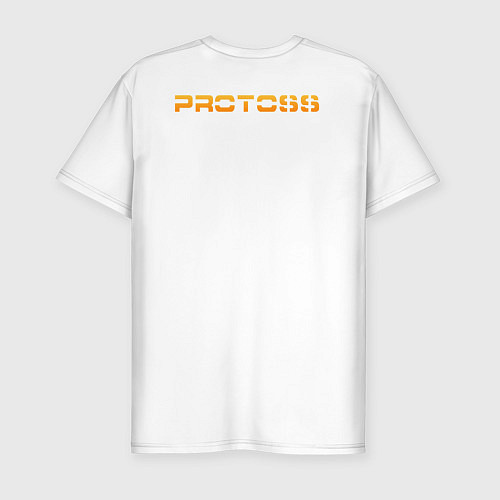 Мужская slim-футболка Protoss logo mini Orange / Белый – фото 2