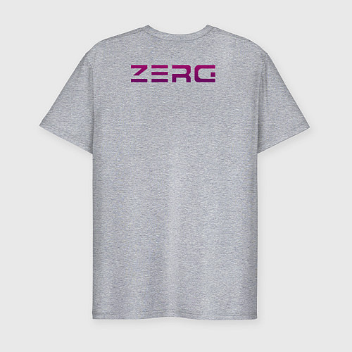 Мужская slim-футболка Zerg logo Purple / Меланж – фото 2