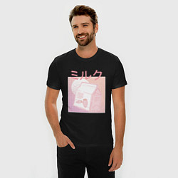 Футболка slim-fit Vaporwave Strawberry Milk, цвет: черный — фото 2