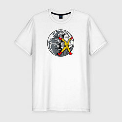 Футболка slim-fit ONE-PUNCH MAN ВАНПАНЧМЕН, цвет: белый