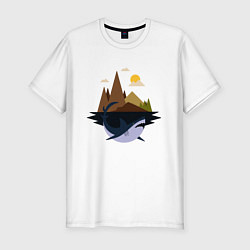 Мужская slim-футболка Abstract Geometry Shark Island