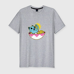 Футболка slim-fit Japanese Anime Ramen Kitty, цвет: меланж