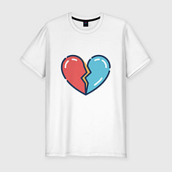 Мужская slim-футболка Сердце