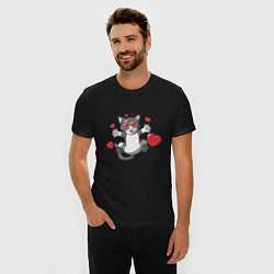 Футболка slim-fit Love Cat, цвет: черный — фото 2