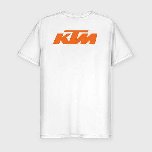 Мужская slim-футболка KTM READY TO RACE спина Z / Белый – фото 2