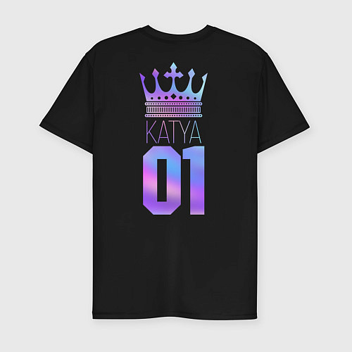 Мужская slim-футболка Katya 01 на спине / Черный – фото 2