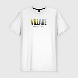 Мужская slim-футболка Resident Evil Village Надпись