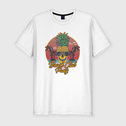 Футболка slim-fit Beach club party, цвет: белый