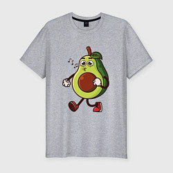Мужская slim-футболка Авокадо поет